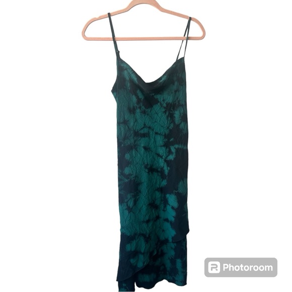 Amanda Uprichard Tie Dye Ansonia Dress Green black size small GUC R0725 - Picture 2 of 8